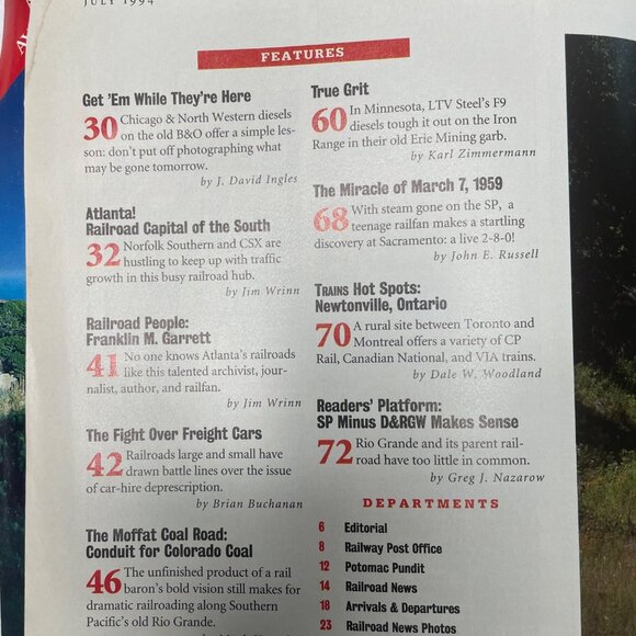 Trains Magazine of Railroading  u July 1994 Vol 54  No 7 Colorado Coal Trains - Picture 4 of 10